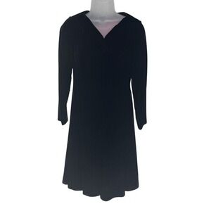 Peggy Jennings Black Velvet Dress Pink Satin Lining‎ Size S USA Made